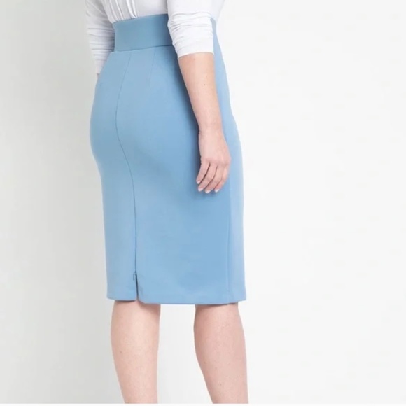 Eloquii Light Blue Neoprene Pencil Skirt, Size 20 - Picture 2 of 4